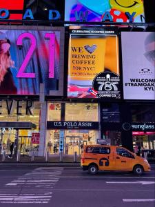 787 coffee celebrates 15 coffee shops in New York and in Puerto Rico with a billboard in Times Square.  best coffee in town