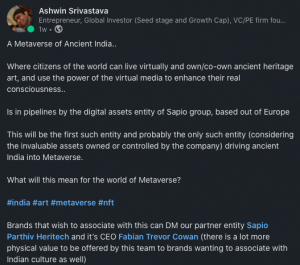 Ancient India Metaverse to be created, supported by government advisory firm 1