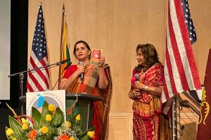 Independence Day is a time of joy for Sri Lankans, who marked the 72nd anniversary of their independence this year Aeshea Jayasinghe (right), vice president of the Sri Lanka Foundation, and Naseema Qureshi, The Way to Happiness Ambassador to South Asia, were the guest speakers.