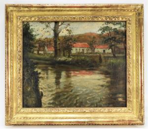 An Impressionist oil on canvas painting by Norwegian artist Frits Thaulow (1847-1906), depicting a young woman by the edge of a river with her home in Norway behind her, is an expected headliner in Bruneau & Co