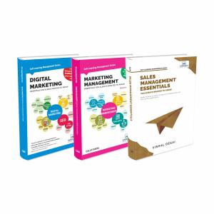 A picture of Vibrant Publishers’ Sales, Marketing, and Digital Essentials Book Set, which includes the Sales Management Essentials, Marketing Management Essentials, and Digital Marketing Essentials books