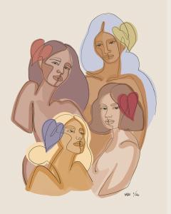 Artwork of Hawaii women by Margaret Rice, which is the subject of the NFT.