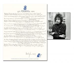 Items signed by Einstein, Darwin, Bob Dylan, Babe Ruth, Churchill, many others are in University Archives' May 4 auction 2 Bob Dylan’s handwritten lyrics to Mr. Tambourine Man, penned on a sheet of Ritz-Carlton Hotel stationery and signed by the singer-songwriter (est. $50,000-$60,000).