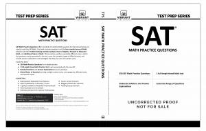 A picture of the unreleased proof version (NetGalley Copy) of Vibrant Publishers’ SAT Math Practice Questions, part of the Test Prep Series