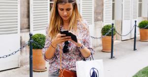 Woman shopping on a phone