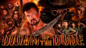 Group image of characters in the show with the title Dawn of the Dude