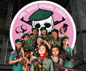 A group of girl scout commandos posing