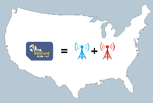 OneSimCard international no steering roaming sim card with AT&T and Verizon networks enabled