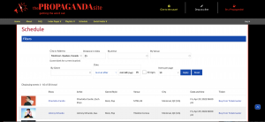 The Propaganda Site concert schedule search page