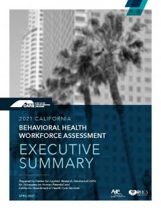 Cover image of 2021 California Behavioral Health Workforce Assessment Report