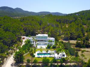An aerial view of Villa Dulce in Ibiza, Spain.