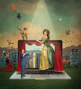 A digital image reflects the digital season announced by Vancouver Opera created by Emily Cooper