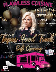 Food Network Star Chef Lauren Lawless and HGTV "Flip or Flop" star Steve Cederquist are pleased to announce their partnership for a Flawless Cuisine Food Truck in San Diego The Flawless Cuisine Food Truck launch will take place on September 26th at North Park at Dia Del Café, 2873 Adams Avenue, San Diego, CA, between 2:00 PM and 6:00 PM.