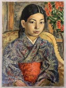 A beautiful oil on canvas portrait of a Japanese girl by David Burliuk (Ukrainian/American, 1882-1967) – part of a fresh-to-market, never before offered collection of works by Burliuk – sold for $39,100 to take top lot honors in an online Estate & Art Auction held September 16th by Weiss Auctions