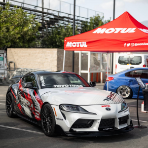 2019 Toyota Supra in front of the Motul Oil Booth at Elite tuner