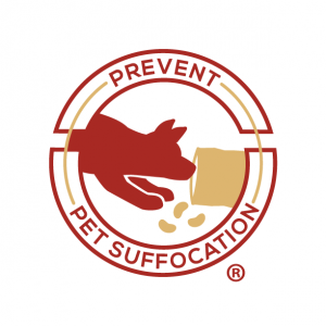 Dog Putting Head in Chip Bag in Prevent Pet Suffocation Logo