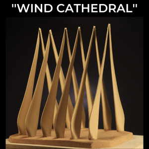 National award-winning sculptor Chris Navarro from Casper, WY and Sedona, AZ recently read an article about the problem of disposing of obsolete wind turbine blades into his hometown’s landfill in Casper Wy Wind Cathedral sculpture created from obsolete wind turbine blades