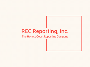 REC Reporting, Inc. Logo. REC Reporting, Inc., the honest court reporting company.