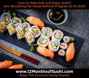 Share With Family and Friends in LA Who Love to Help Kids Enjoy LA's Best Sushi for 12 Months #12monthsofsushi www.12MonthsofSushi.com