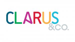 The Clarus & Co. logo with the letters in "Clarus" each a different color.