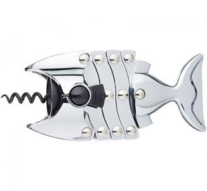 BarCraft Stainless Steel Lazy Fish Corkscrew, Silver,