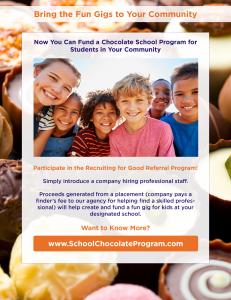 Share With Like-Minded Families Who Love to Help Kids #fungigsforkids #chocolateschoolprogram #recruitingforgood www.RecruitingforGood.com