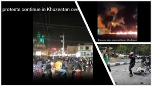 Authorities dispatched a large number of security forces to Dezful and across Khuzestan province to confront popular gatherings in various areas. In response, protesters began chanting, “Have no fear! We all stand together!”