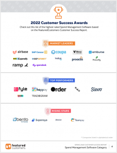 The Top Spend Management Software Vendors According to the FeaturedCustomers Spring 2022 Customer Success Report 1