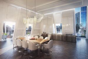 The award-winning design calls for 9,650 square feet of interior and exterior space with walls of glass, skylights, and oversized windows.