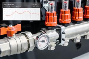 This sensor is ideal for water pipe monitoring (ensuring legionella compliance & water safety)