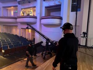 CEO Adam Paul filming trio for Tonight Show