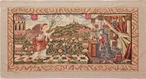 VINTAGE PICTORIAL NEEDLE POINT RUG,3 ft 6 in x 6 ft 5 in