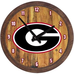 Georgia Bulldogs: "Faux" Barrel Top Wall Clock