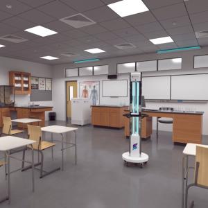 Safeology products eliminate 99.9% of SARS-CoV-2 from classrooms.