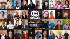 Image of all of the Social Media Week Lima 2022 speakers with text June 15-16, 2022