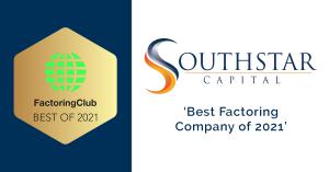 SouthStar Capital, with headquarters in Mount Pleasant, South Carolina, is excited to announce they have been awarded the “Best Factoring Company of 2021” by the FactoringClub, a premier online factoring resource in 31 states and 105 cities in the US and Canada SouthStar Capital Best Factoring Company 2021