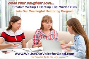 We Use Our Voice for Good is a Meaningful Mentoring Program for Passion Creative Writing Middle School  Girls #weuseourvoiceforgood www.WeUseOurVoiceforGood.com