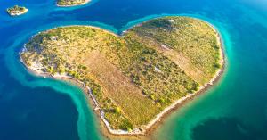Areal view of Galesnjak island Croatia