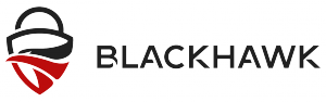 a red and black icon of a black hawk and a lock, logo of BlackhawkNest, makers of the Blackhawk Analytic Platform(TM)