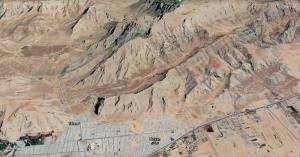 3 - Diagonal satellite images show the missile launch facility, North East of Kermanshah, among the plateaus