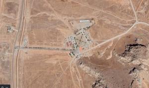 Satellite images display the military camp and the entry gate of the missile launch facility