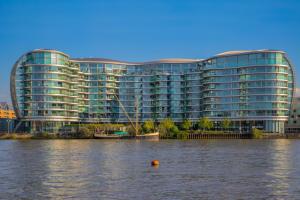 Albion riverside building, a residential apartment overlooking River Thames in London