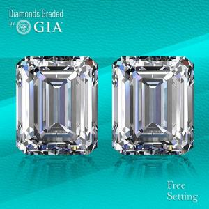 10.09 carat diamond pair Emerald cut Diamond GIA Graded 1) 5.01 ct, Color D, VS1 2) 5.08 ct, Color D, VS2.