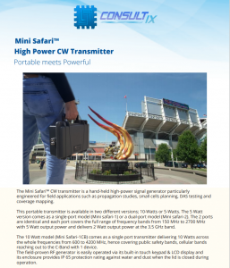 New C-Band & CBRS High Power CW Transmitter Mini Safari Series NPI