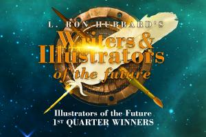 The 4th Quarter Illustrators of the Future Contest winners logo recognizing the winners, finalists, and honorable mentions for the Contest