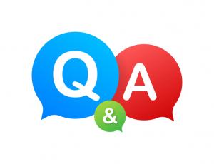 Question and Answer Bubble Chat on white background