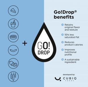 CUBIQ FOODS product benefits Go!Drop - benefits chart with USPs
