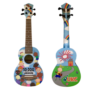 Custom-painted ukulele is the 10,000th instrument donated by Ukulele Kids Club since 2013
