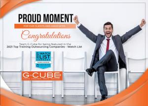 G-Cube announces that it has bagged a spot on the 2021 Top Training Outsourcing Companies Watch List G-Cube Wins a Spot on the 2021 Top Training Outsourcing Companies Watch List