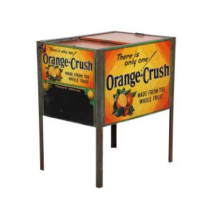 Canadian Orange Crush steel and wood store soda cooler from the 1920s (CA$7,670).